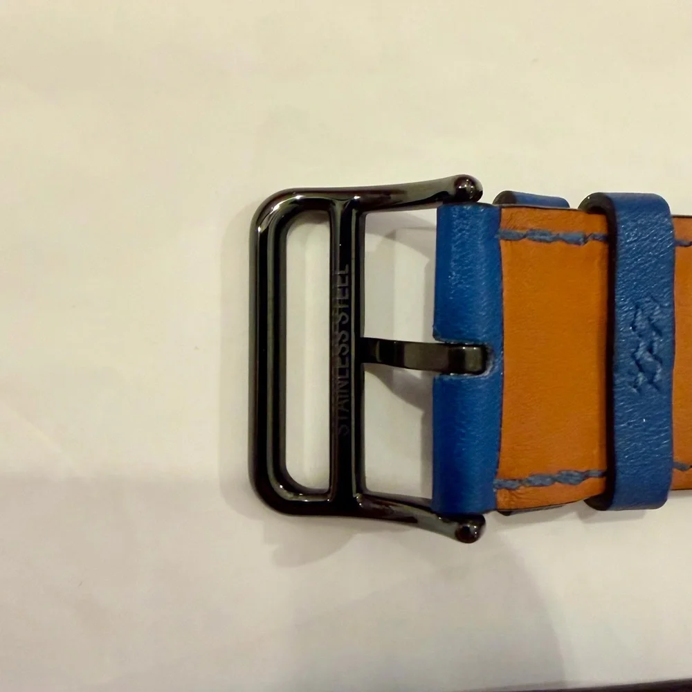 Hermès Blue Leather Apple Watch Strap - Picture 4 of 5